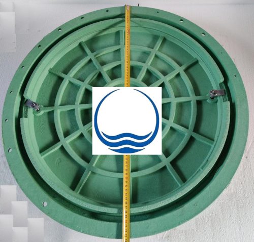 3. DN 600 - A 15 jelû - 1500 kg terhelésû - PE. mûanyag aknafedél - aknafedlap - KERETTEL - zárható;