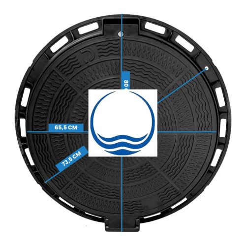 1. NEPTUN DN 600 - A 15 jelû - 1500 kg terhelésû - PP. mûanyag aknafedél - aknafedlap - KERETTEL - zárható;