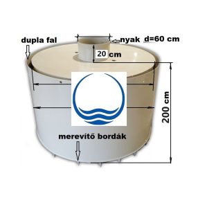   9.1 <> 10 m3-es állóhenger, DUPLAFALÚ PE. mûanyag esõvíz/csapadék gyûjtõtartály talajvizes területre